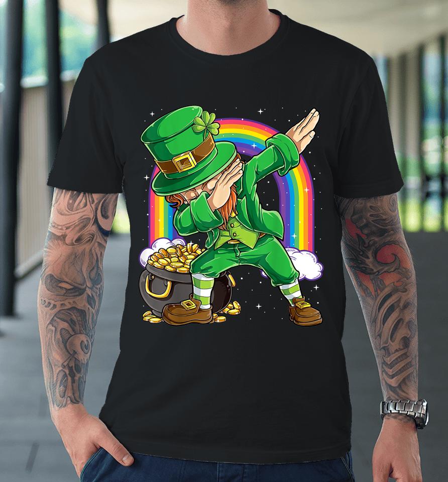 Dabbing Leprechaun Rainbow St Patrick's Day Premium T-Shirt