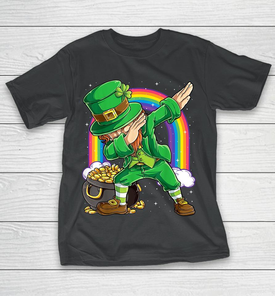 Dabbing Leprechaun Rainbow St Patrick's Day T-Shirt