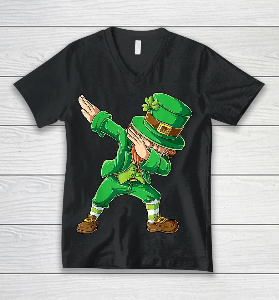 Dabbing Leprechaun St Patricks Day Unisex V-Neck T-Shirt
