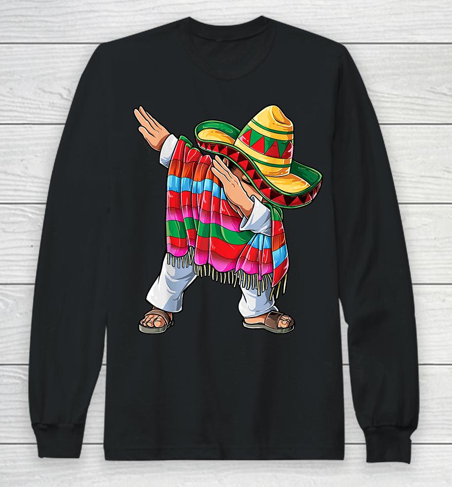 Dabbing Mexican Poncho Cinco De Mayo Long Sleeve T-Shirt