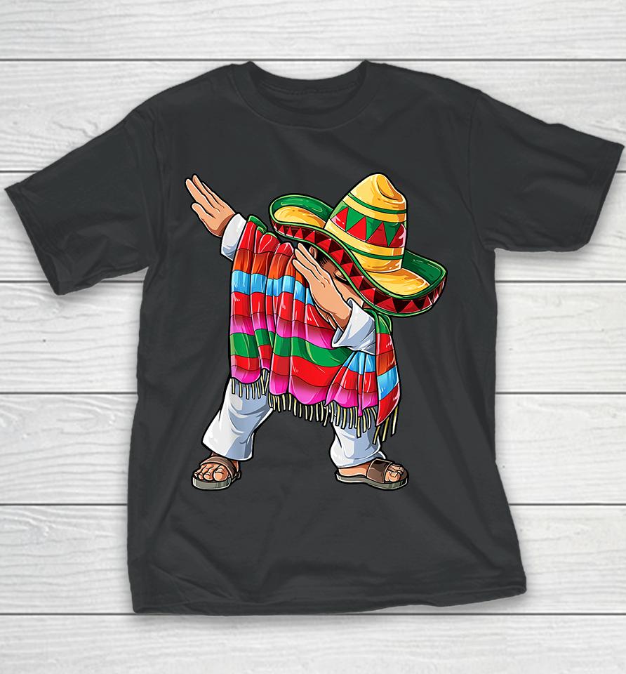 Dabbing Mexican Poncho Cinco De Mayo Youth T-Shirt