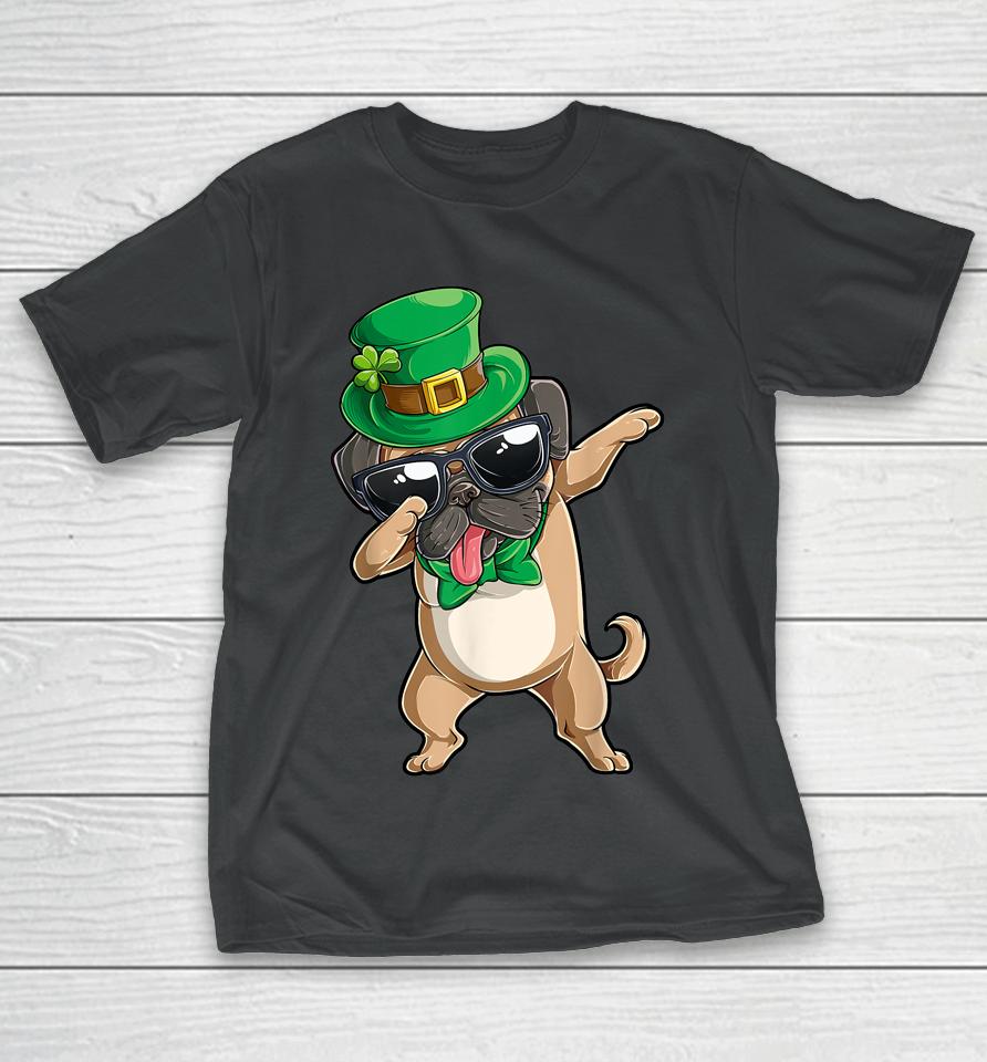 Dabbing Pug St Patrick's Day Boys Kids Leprechaun Dog Lover T-Shirt