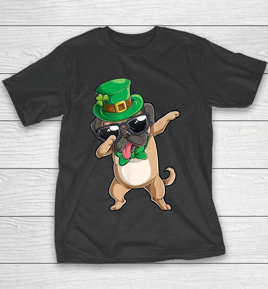 Dabbing Pug St Patrick's Day Boys Kids Leprechaun Dog Lover Youth T-Shirt