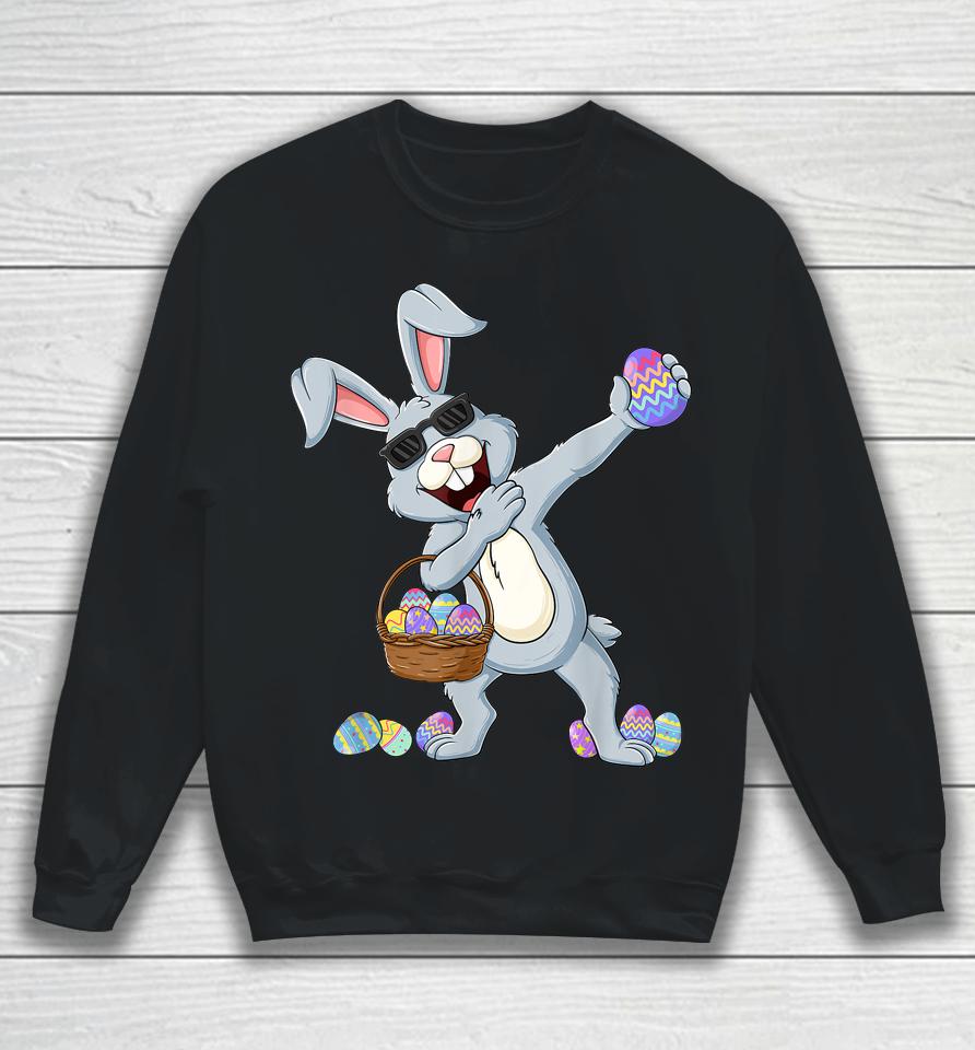 Dabbing Rabbit Bunny Eggs Kids Easter Day Sweatshirt
