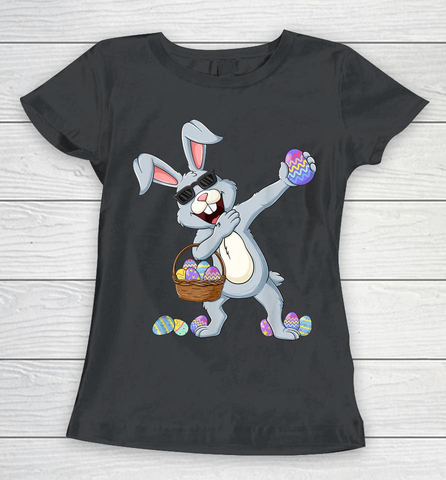 Dabbing Rabbit Bunny Eggs Kids Easter Day Women T-Shirt