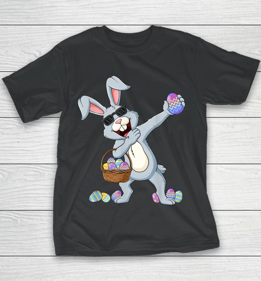 Dabbing Rabbit Bunny Eggs Kids Easter Day Youth T-Shirt