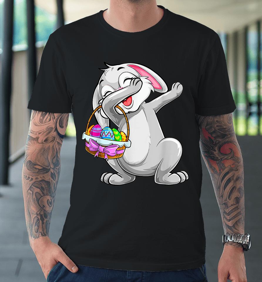 Dabbing Rabit Easter Day Cute Bunny With Eggs Easter Dab Boy Premium T-Shirt
