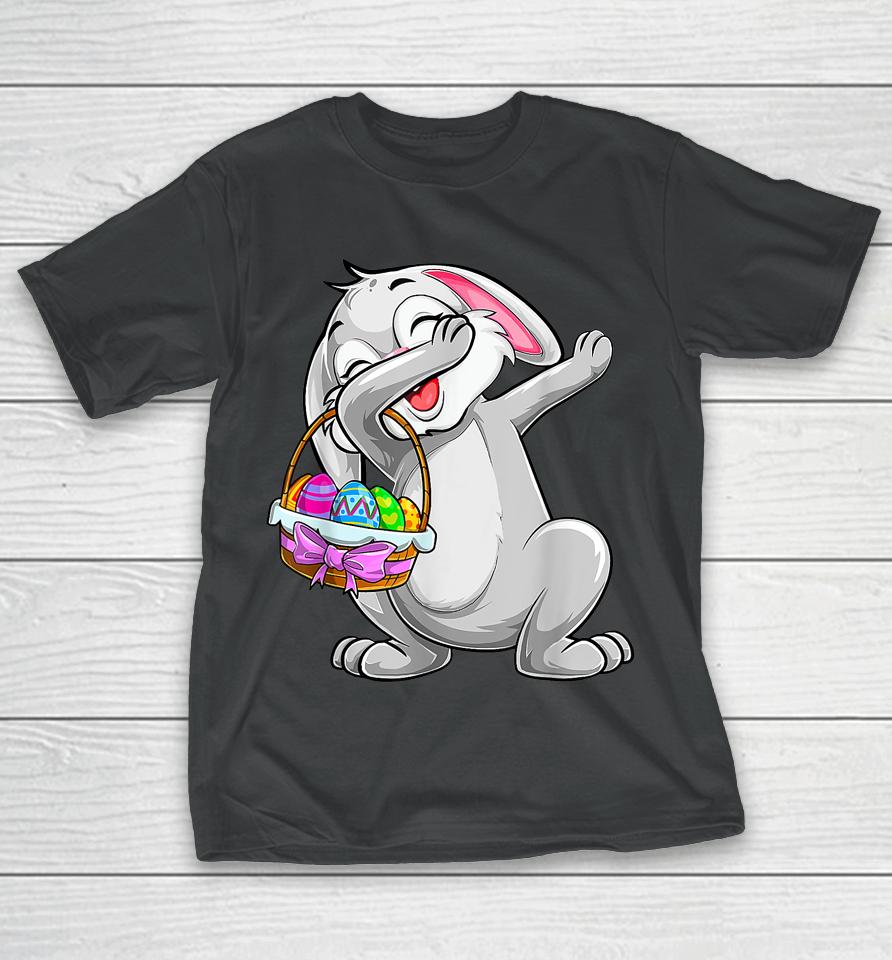 Dabbing Rabit Easter Day Cute Bunny With Eggs Easter Dab Boy T-Shirt
