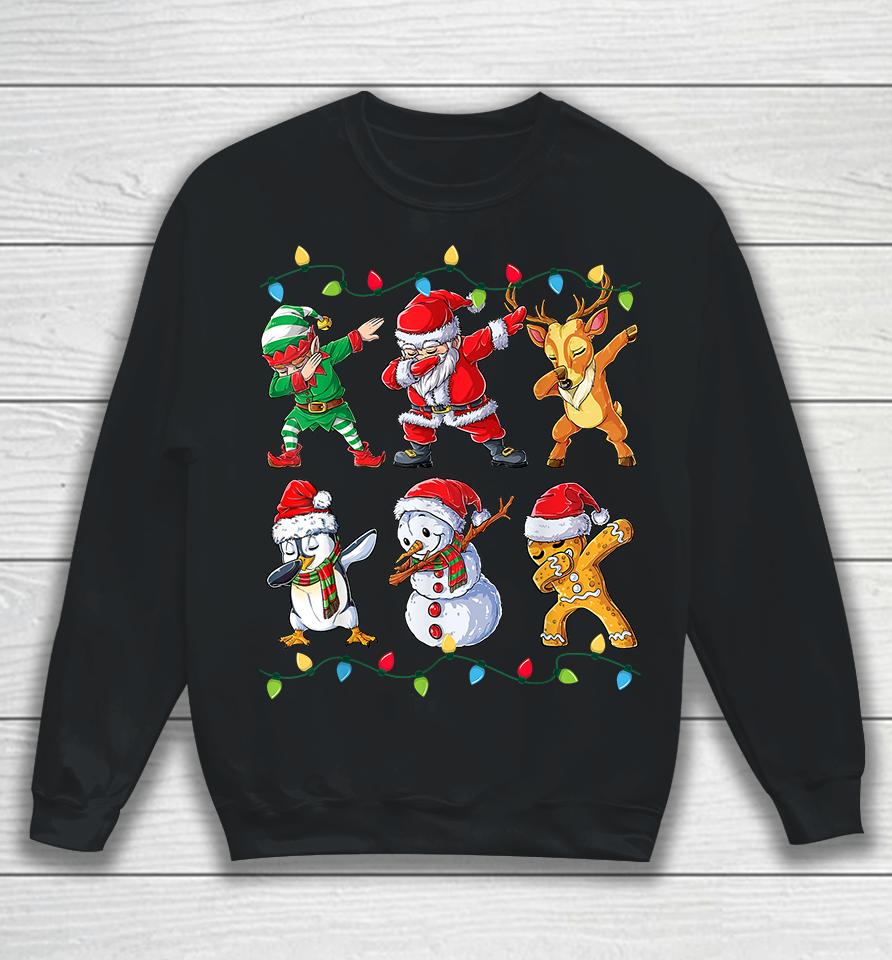 Dabbing Santa Elf Friends Christmas Sweatshirt