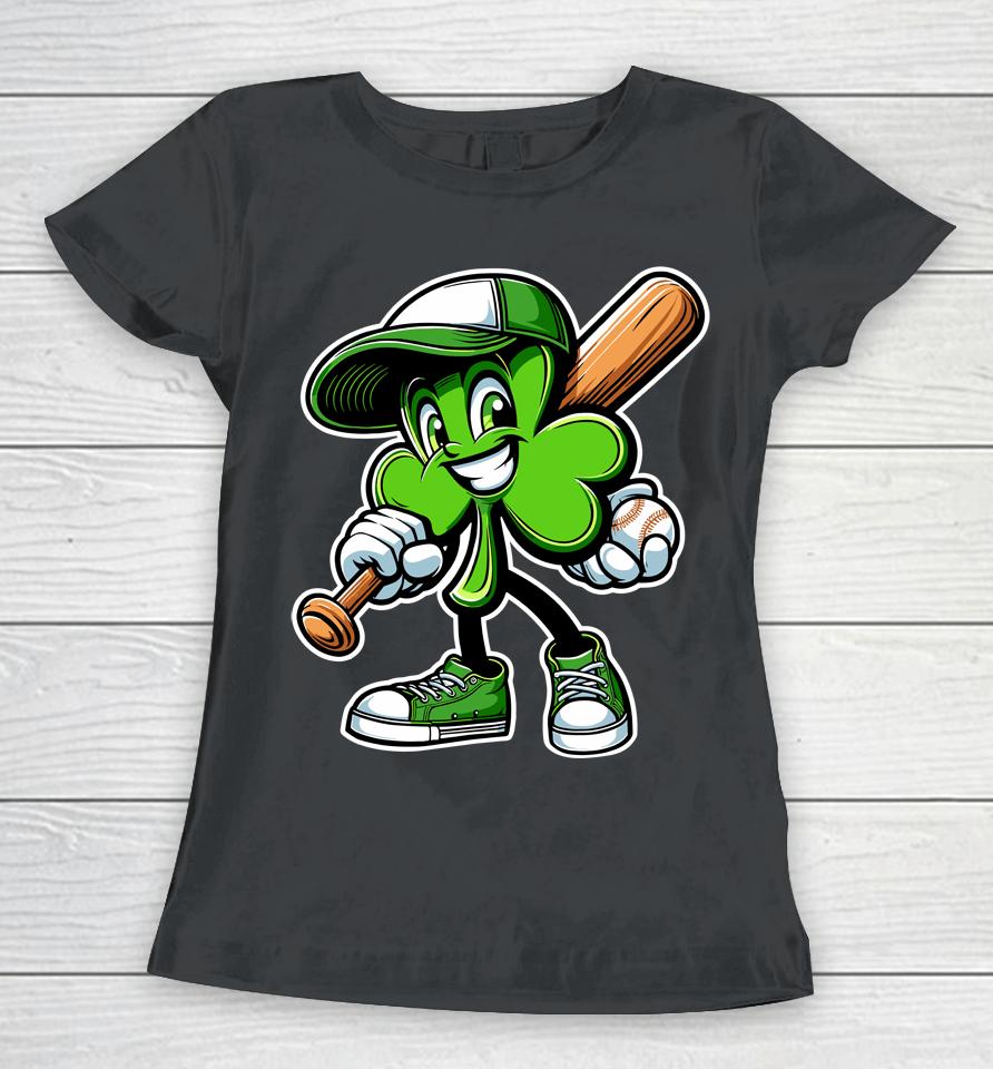 Dabbing Shamrock Baseball Boys Girls St Patricks Day Women T-Shirt