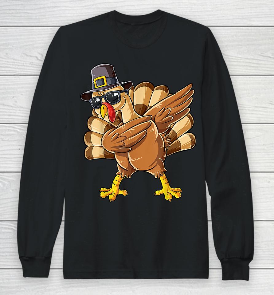 Dabbing Turkey Thanksgiving Day Funny Long Sleeve T-Shirt