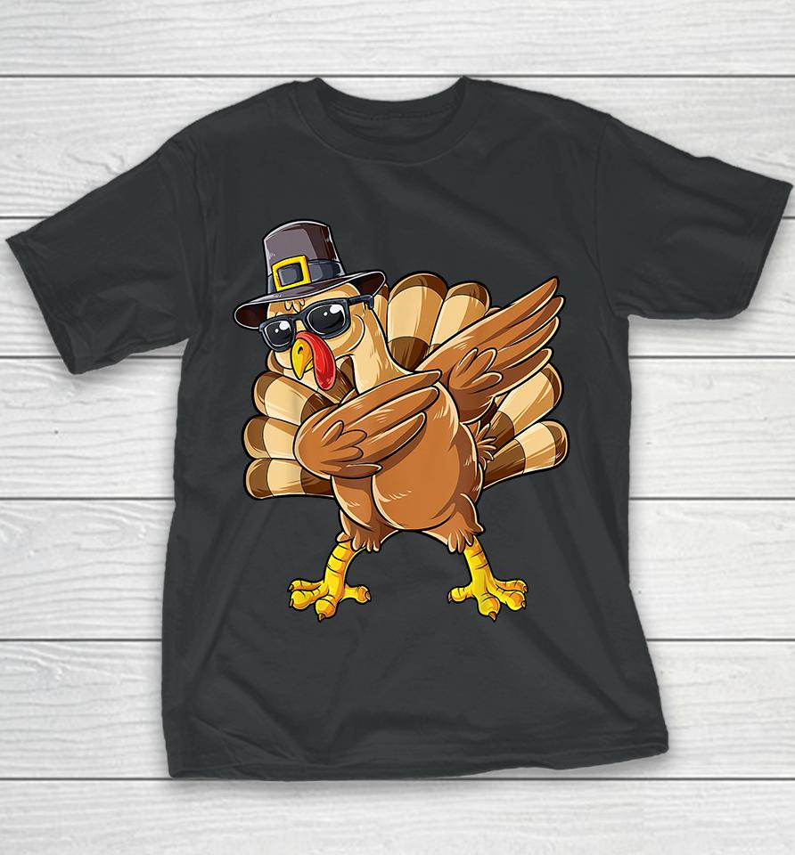 Dabbing Turkey Thanksgiving Day Funny Youth T-Shirt