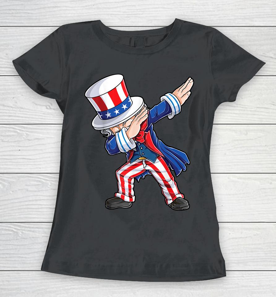 Dabbing Uncle Sam 4Th Of July Kids Boys Men Gifts Women T-Shirt