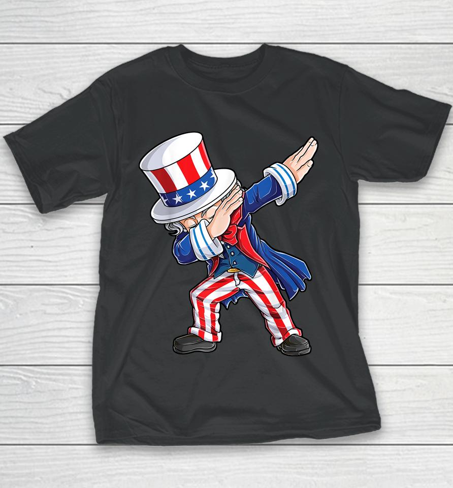 Dabbing Uncle Sam 4Th Of July Kids Boys Men Gifts Youth T-Shirt