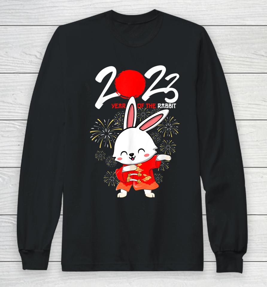 Dabbing Year Of The Rabbit Happy Chinese New Year 2023 Long Sleeve T-Shirt
