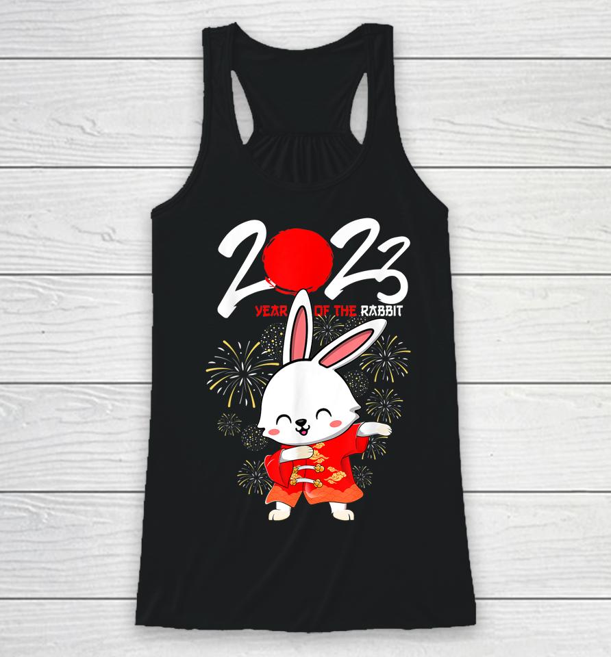 Dabbing Year Of The Rabbit Happy Chinese New Year 2023 Racerback Tank