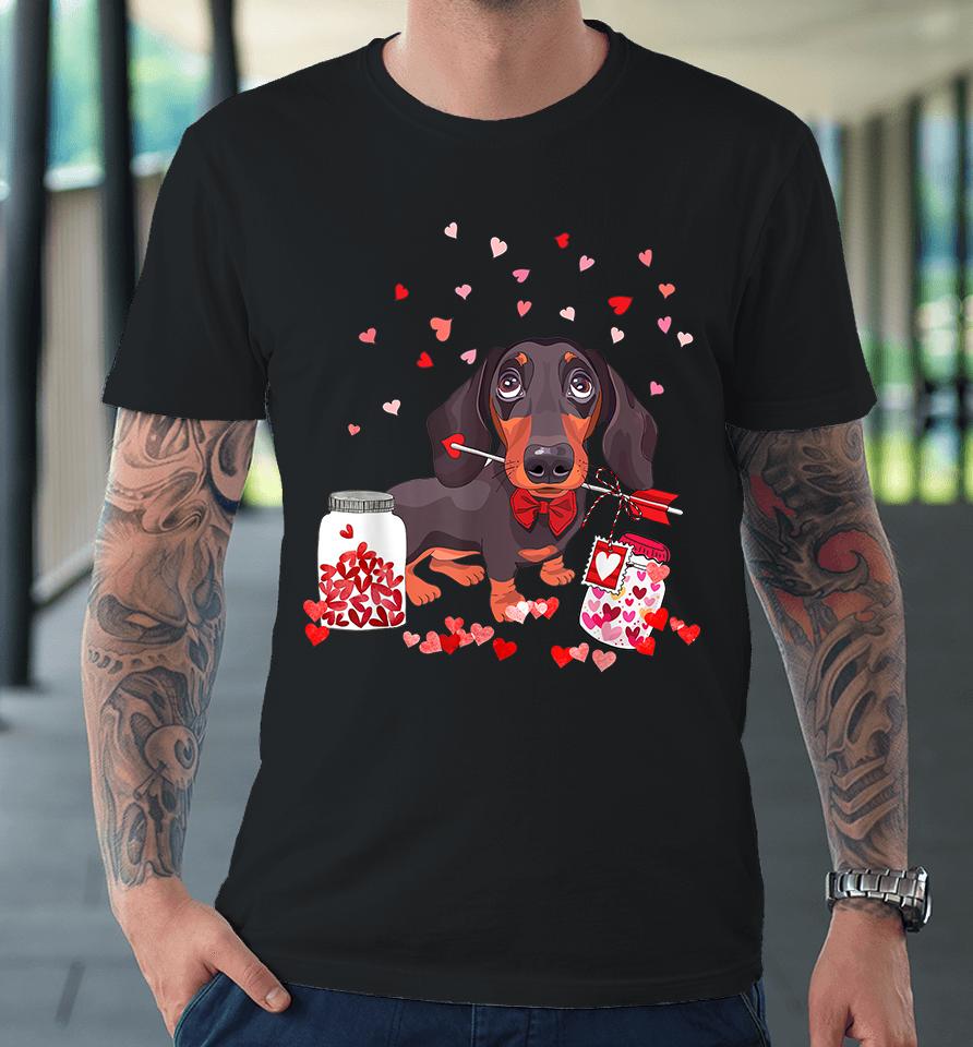 Dachshund Dog Valentine's Day Premium T-Shirt