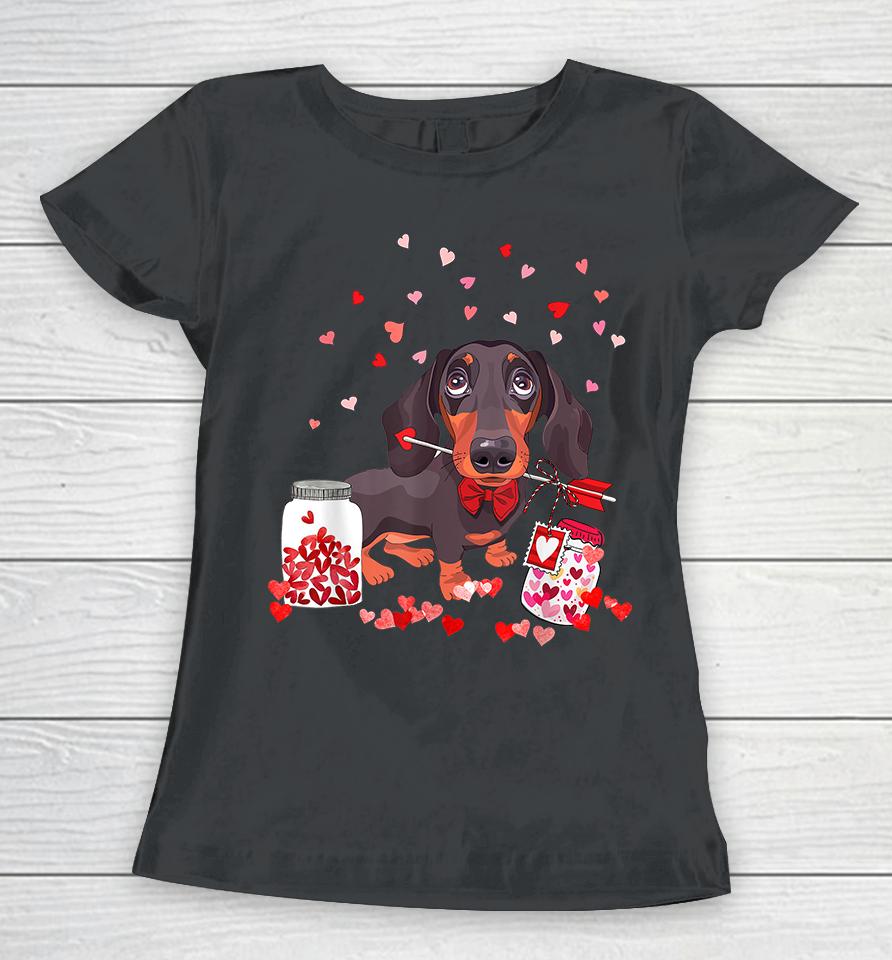 Dachshund Dog Valentine's Day Women T-Shirt