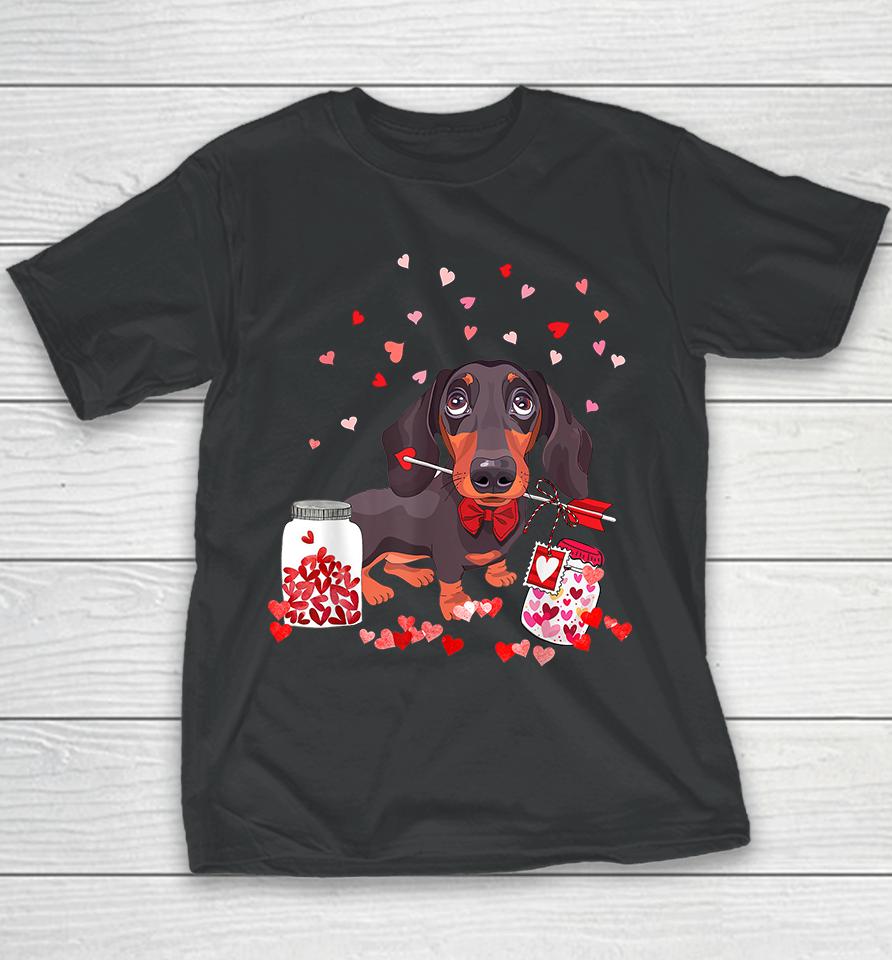 Dachshund Dog Valentine's Day Youth T-Shirt