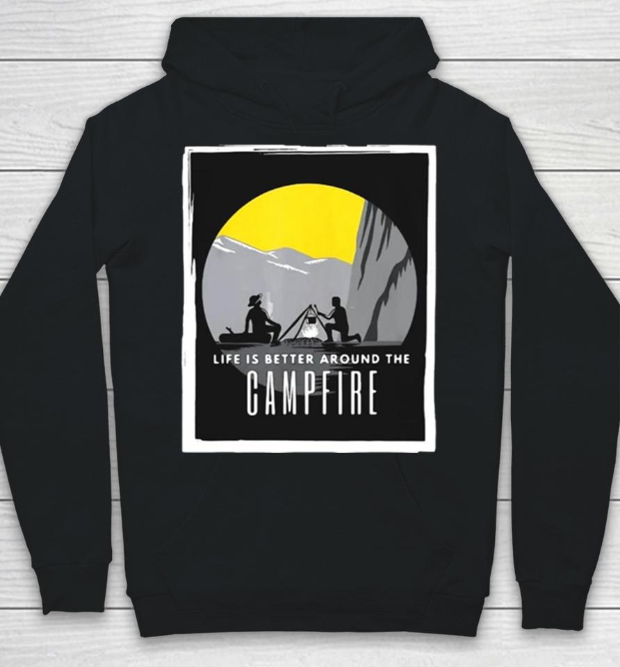 Dad And Son Outdoor Campfire Mountain Camping Hoodie