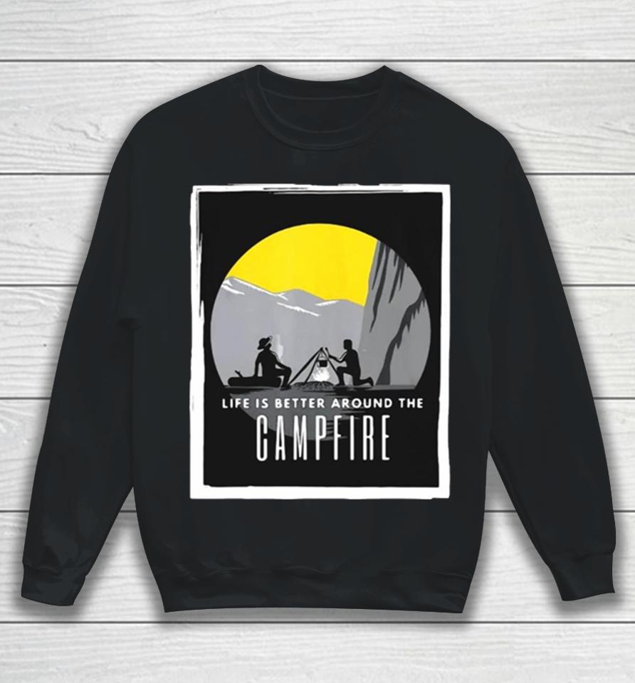 Dad And Son Outdoor Campfire Mountain Camping Sweatshirt