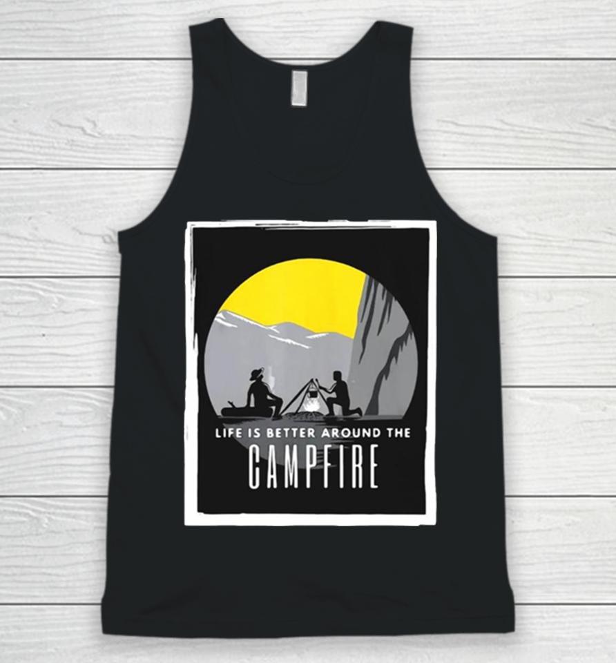 Dad And Son Outdoor Campfire Mountain Camping Unisex Tank Top