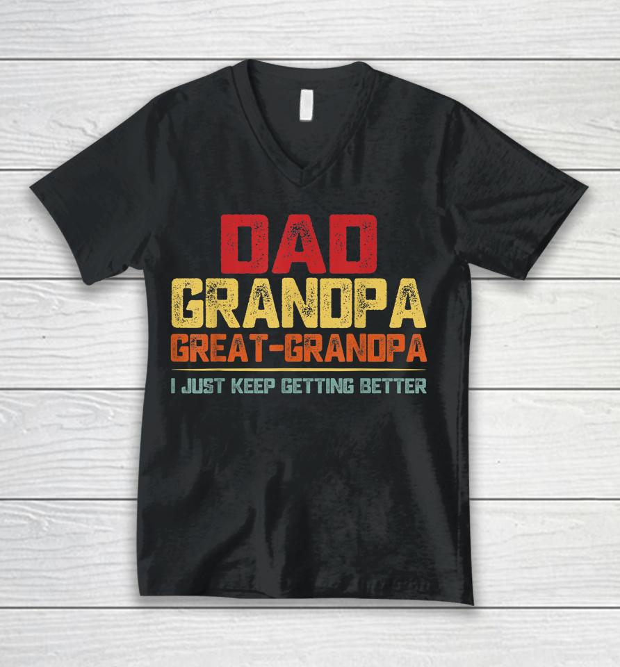 Dad Grandpa Great Grandpa Fathers Day Unisex V-Neck T-Shirt