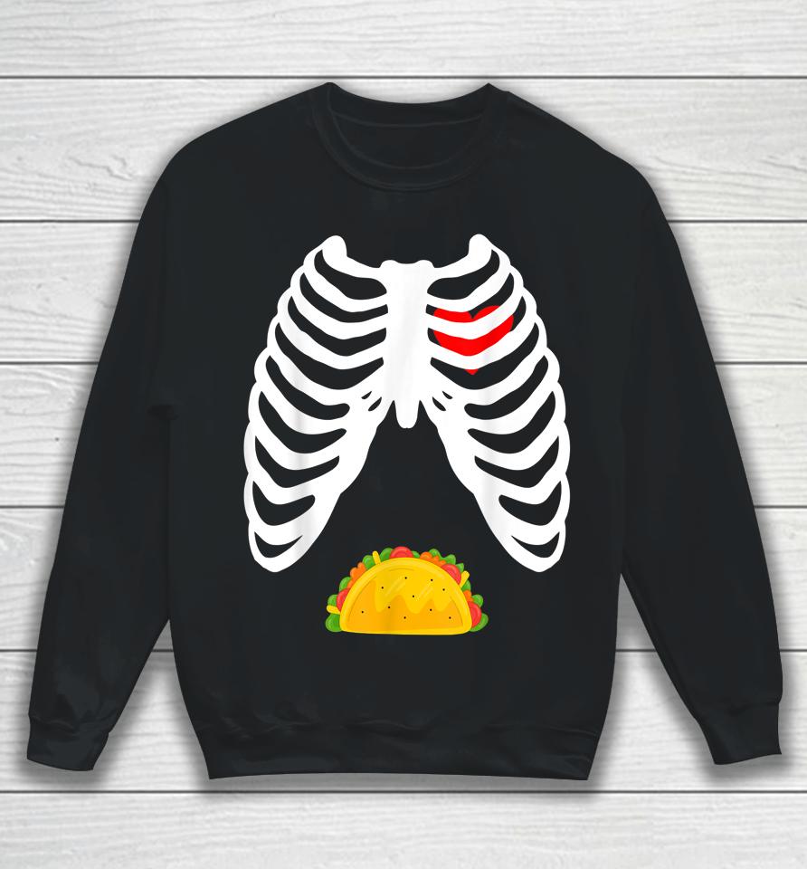 Dad Skeleton Halloween Taco Pregnancy Sweatshirt