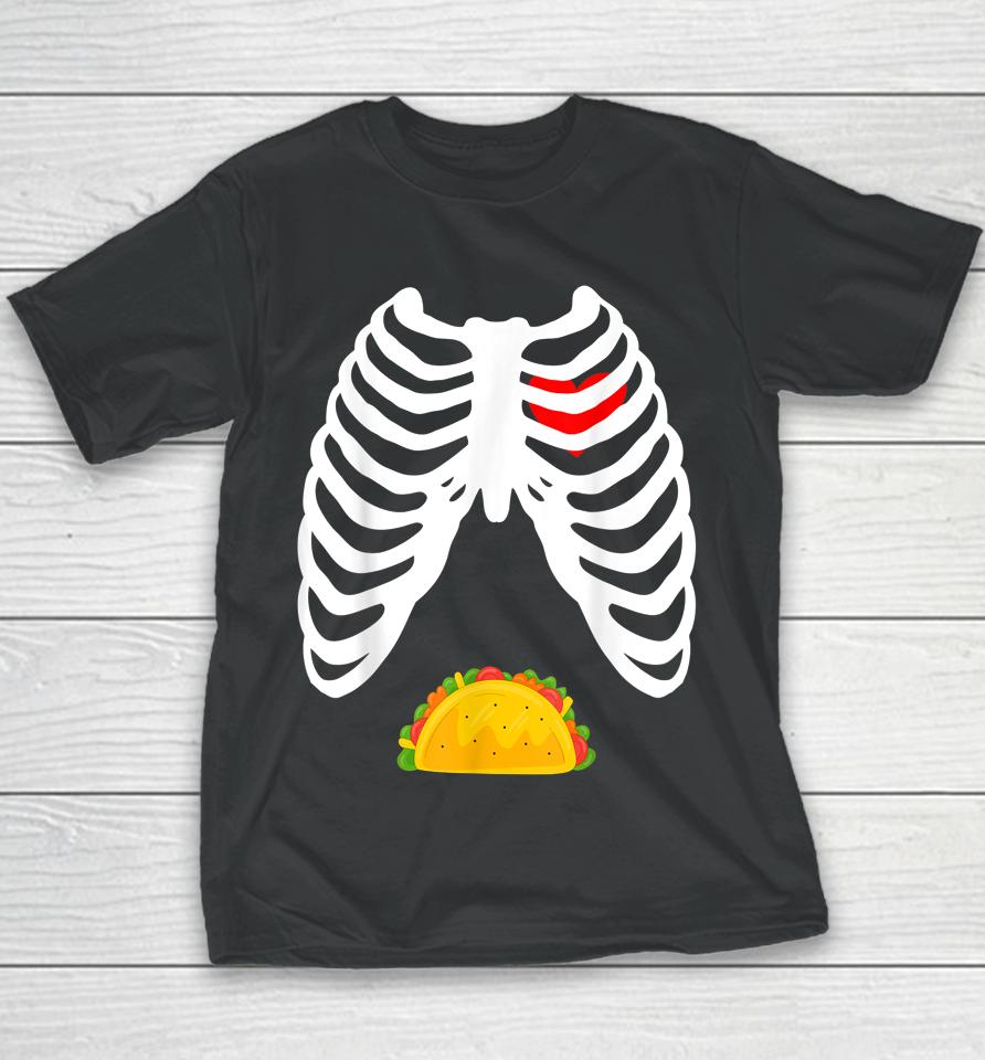 Dad Skeleton Halloween Taco Pregnancy Youth T-Shirt