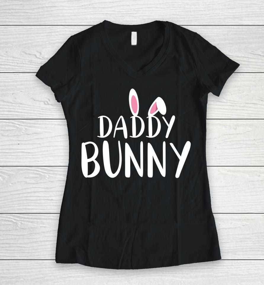 Daddy Bunny Easter Women V-Neck T-Shirt