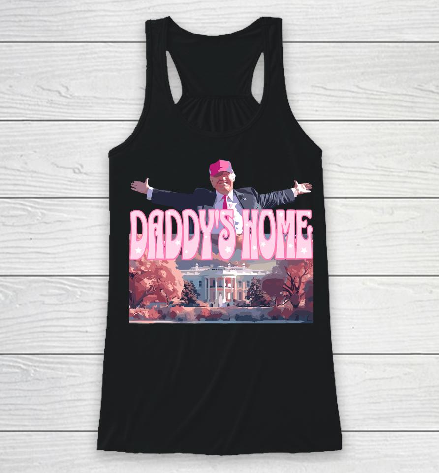 Daddy's Home Real Donald Pink Preppy Edgy Good Man Trump Racerback Tank