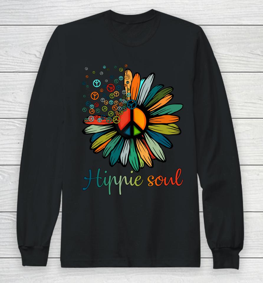 Daisy Peace Sign Hippie Soul Long Sleeve T-Shirt