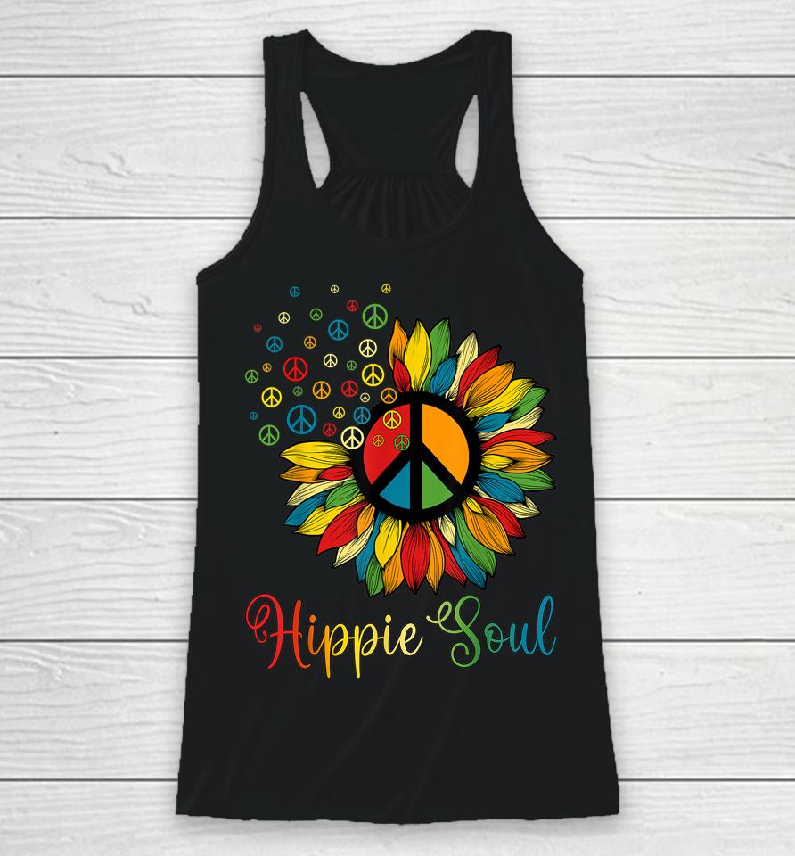 Daisy Peace Sign Hippie Soul Sunflower Lovers Racerback Tank