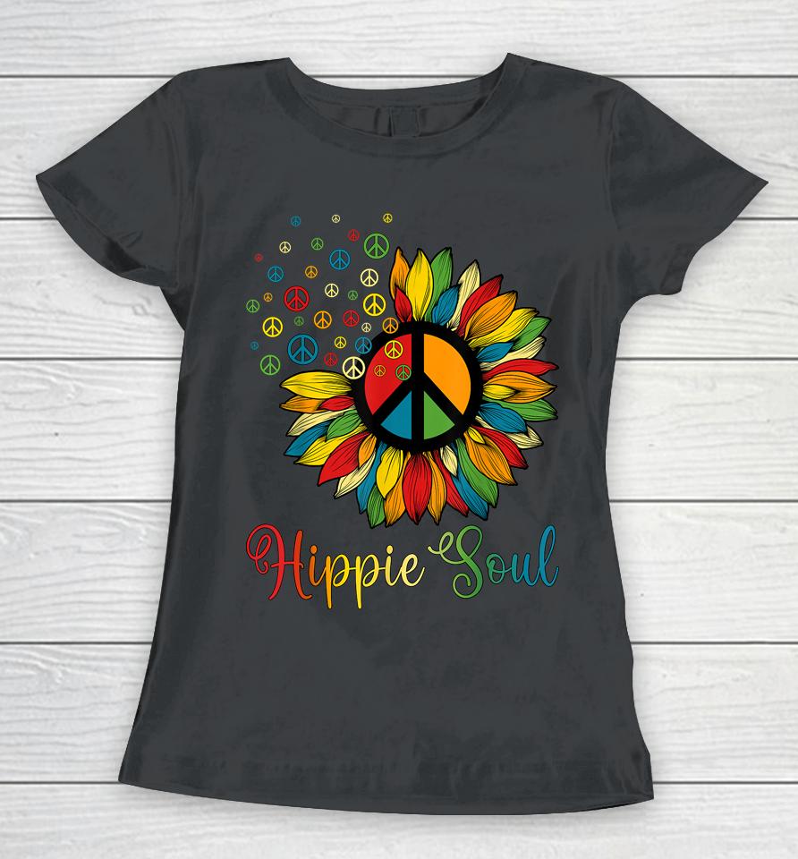 Daisy Peace Sign Hippie Soul Sunflower Lovers Women T-Shirt