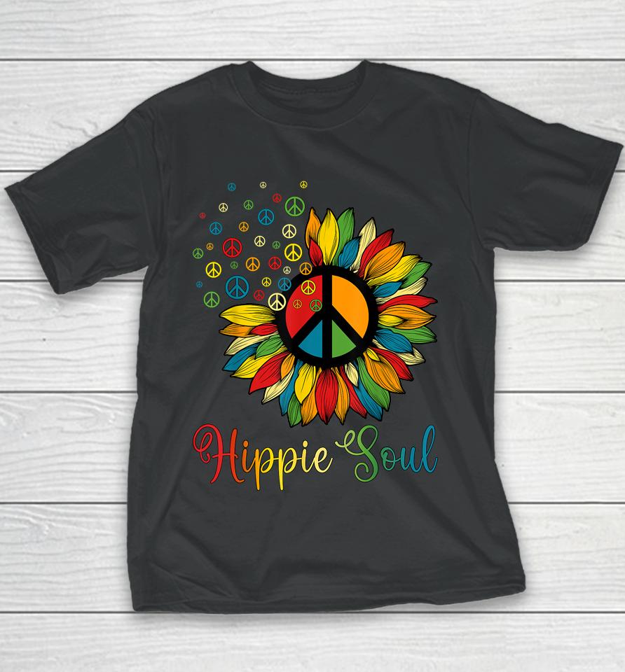 Daisy Peace Sign Hippie Soul Sunflower Lovers Youth T-Shirt