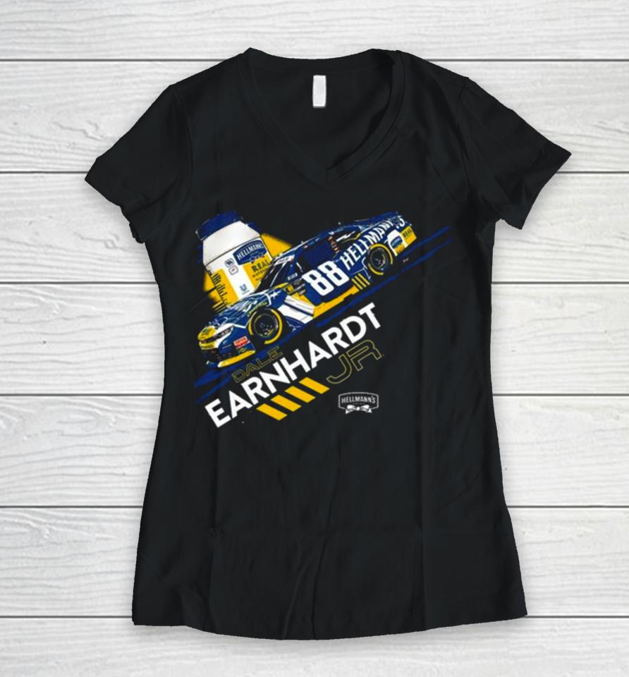 Dale Earnhardt Jr. Jr Motorsports Official Team Hellman’s Crane Women V-Neck T-Shirt