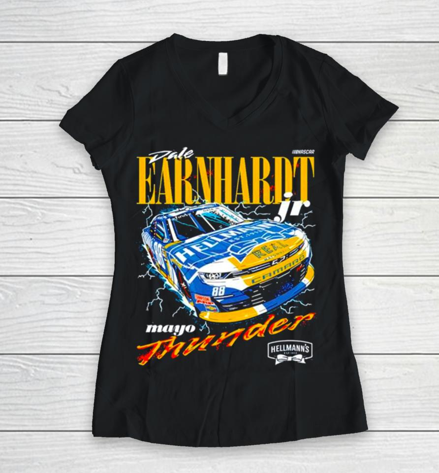 Dale Earnhardt Jr. Jr Motorsports Team Apparel Hellman’s Thunder Women V-Neck T-Shirt