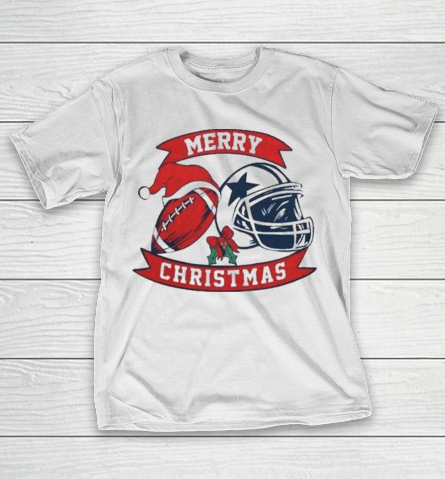 Dallas Cowboy Football Santa Hat Merry Christmas 2023 T-Shirt