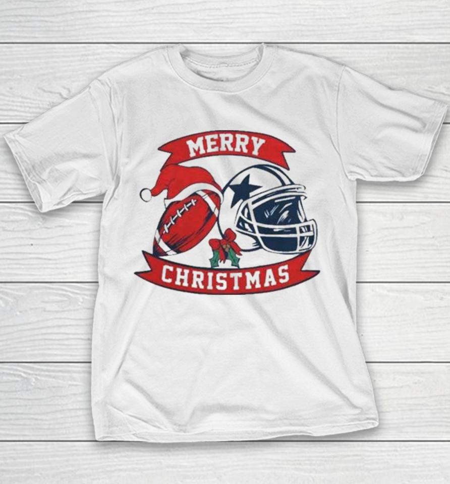 Dallas Cowboy Football Santa Hat Merry Christmas 2023 Youth T-Shirt