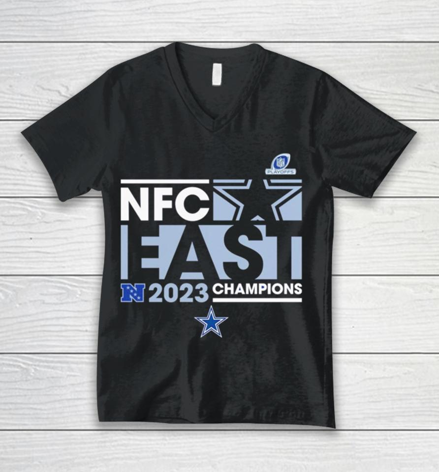 Dallas Cowboys 2023 Nfc East Division Champions Conquer Unisex V-Neck T-Shirt