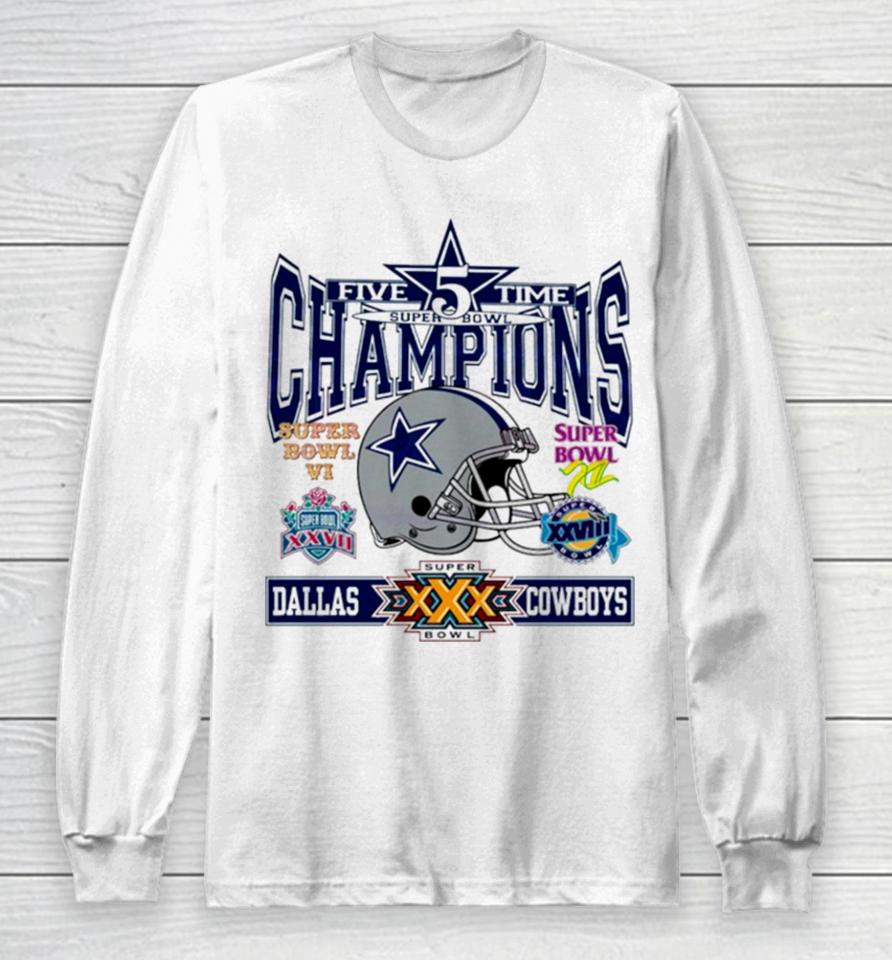 Dallas Cowboys 5 Time Super Bowl Champions Long Sleeve T-Shirt