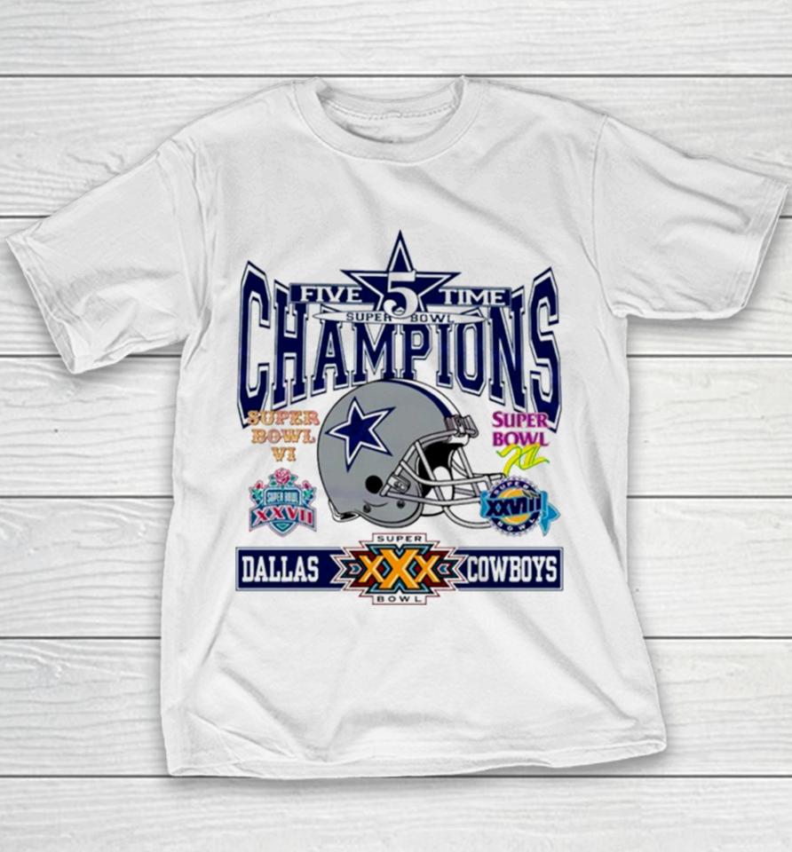 Dallas Cowboys 5 Time Super Bowl Champions Youth T-Shirt