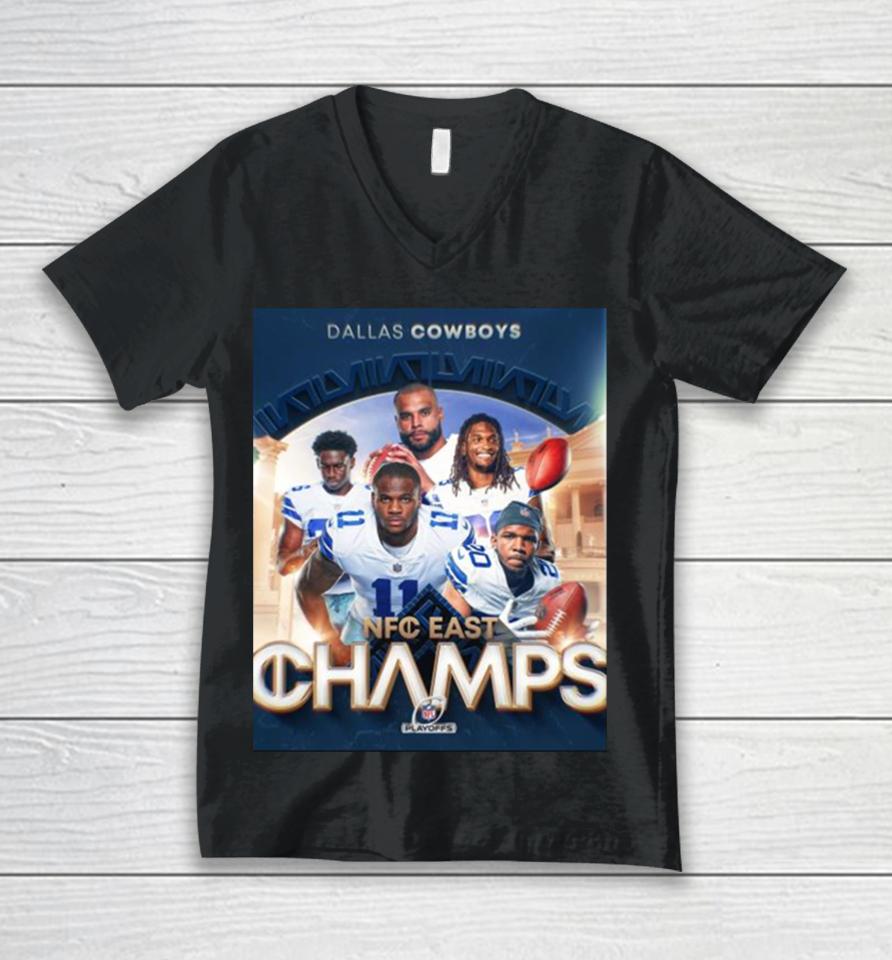 Dallas Cowboys Are Nfc East Champs Nfl Playoffs 2024 Unisex V-Neck T-Shirt