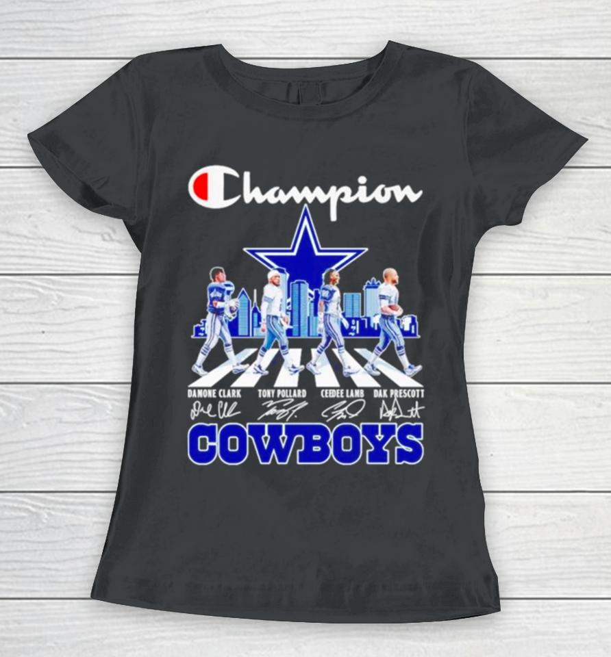 Dallas Cowboys Champions Abbey Road Signatures Skyline Women T-Shirt