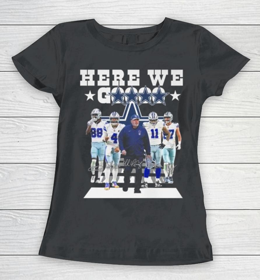 Dallas Cowboys Champions Here We Gooooo Abbey Road Signatures Women T-Shirt