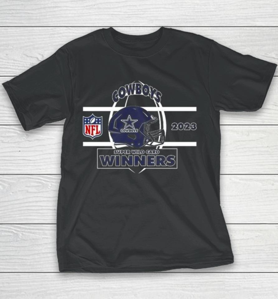 Dallas Cowboys Nfc Super Wild Card Champions Season 2023 2024 Nfl Divisional Helmet Winners Youth T-Shirt