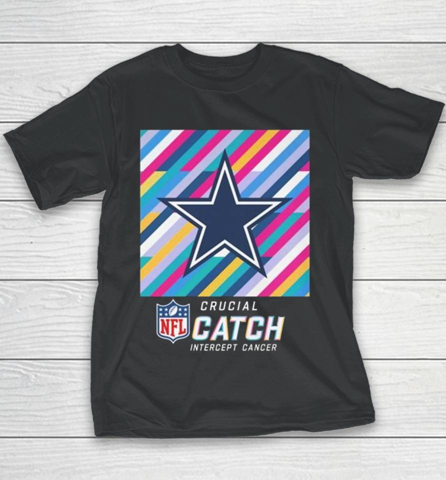 Dallas Cowboys Nfl Crucial Catch Intercept Cancer Youth T-Shirt