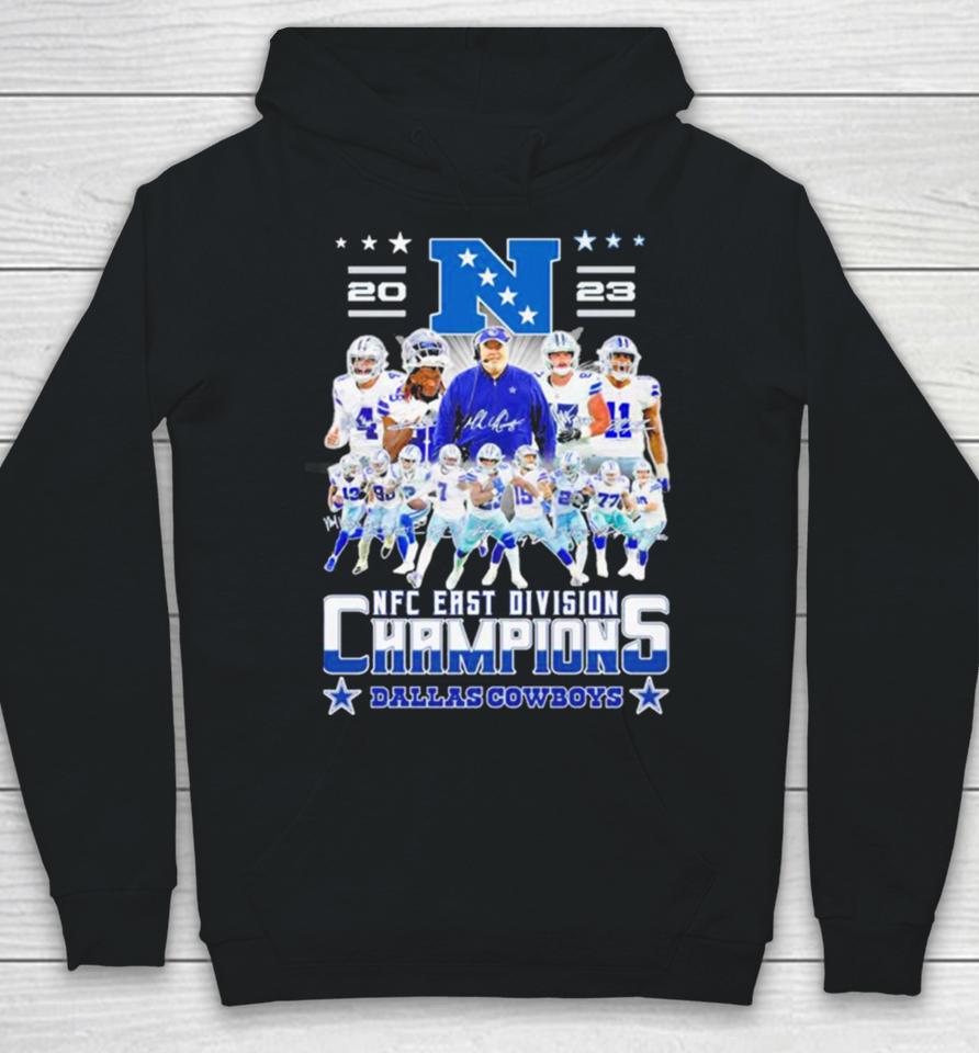 Dallas Cowboys Players 2023 Nfc East Division Champions Signatures Hoodie