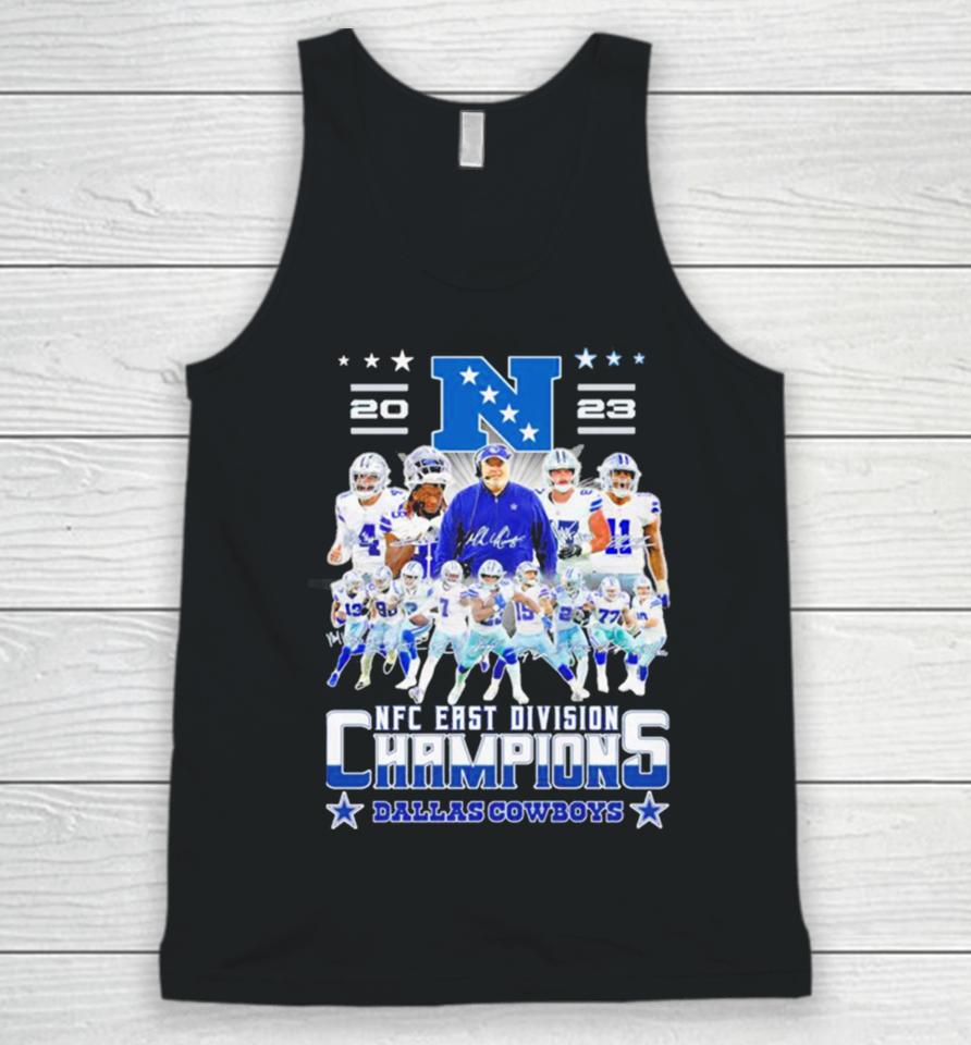 Dallas Cowboys Players 2023 Nfc East Division Champions Signatures Unisex Tank Top
