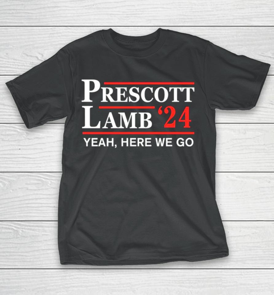 Dallas Cowboys Prescott Lamb 24 Here We Go T-Shirt